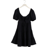 Korta klänningar - XXS Gina Tricot Puff Sleeve Mini Dress - Black