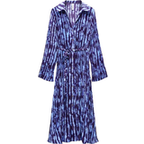 Batik Klänningar Mango Belt Shirt Dress - Blue