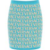 Turkosa Kjolar Versace Monogram Knit Mini Skirt - Turquoise/Blue