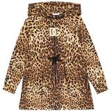 Ull Klänningar Dolce & Gabbana Kid's Leopard Print Cotton Jersey Dress - Leo Fdo Nocciola