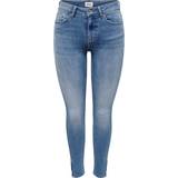Only Byxor & Shorts Only Blush Mid Ankle Skinny Fit Jeans - Blue/Light Medium Blue Denim