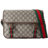 Gucci Herr Handväskor Gucci Supreme Trimmed Monogrammed Messenger Bag - Beige