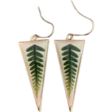 Shein 1 Pair Vintage Style Green Leaves Transparent Triangle Earrings Women Fashion Jewelry, Suitable For Daily Or Year-Round Wear With Unique Alloy Pendant Necklace