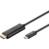 Goobay HDMI-kablar - Svarta Goobay 4K 60Hz USB C - HDMI M-M 1.8m