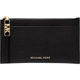 Michael Kors Dragkedja Korthållare Michael Kors Empire Large Pebbled Leather Card Cases - Black