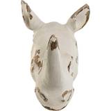 Konstharts Väggdekorationer Home ESPRIT Rhinoceros Stripped White Väggdekor 18x37cm