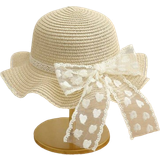 Spets Accessoarer Shein Kids' Sun Hat Spring/Summer Straw Hats For Girls, Sweet And Cute Sunproof Beach Cap For Travel And Vacation