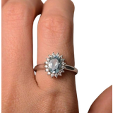 Shein A Delicate, Luxurious And Tasteful Blue Cubic Zirconia Ring Is The Perfect Gift For Both Men And Women!