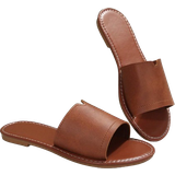 Polyuretan Sandaler Shein Women's Casual Flat Slippers, Spring/Summer Open Toe Slip-Resistant Slippers, Simple Indoor/Outdoor Beach Sandals