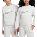 Nike Older Kid's Sportswear Club Fleece Tracksuit Set with Shorts - Light Bone/Light Bone/Khaki/White (FN8751-072)