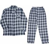 3XL - Herr Pyjamasar Berga Men's Flannel Checkered Pyjamas - Marine
