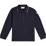 Tryckknappar Pikétröjor Moncler Tricolor Long Sleeve Polo Shirt - Navy Blue (I29548B000018496W778)