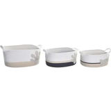 Beige Korgar Dkd Home Decor Basket Set White/Cream/Dark Grey Korg 60cm 3st