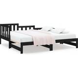 vidaXL Pull-Out Day Bed Black Soffa 203.5cm