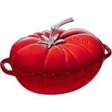 Ovala Grytor Staub Tomato med lock 2.9 L 25 cm