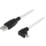 2.0 - USB-kabel Kablar Deltaco USB A - USB Micro B (Angled) 2.0 M-M 2m