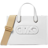 Michael Kors Gigi Small Embossed Leather Messenger Bag - Optic White