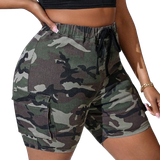 Cargoshorts - Dam - XXL Shein SXY Women Plus Size High Waisted Slim Fit Sexy Camo Cargo Denim Shorts