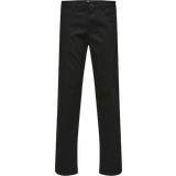 Selected New Miles 196 Straight Flex Chinos - Black