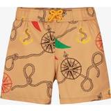 Mini Rodini Badbyxor Barnkläder Mini Rodini Boys Beige Nautical Swim Shorts Beige 18-36 month