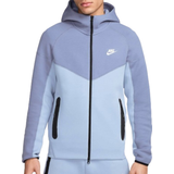Nike Tröjor Nike Sportswear Tech Fleece Windrunner Full Zip Hoodie Men - Light Armory Blue/Ashen Slate/White
