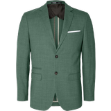 Herr - Skinnjackor - Ull Kläder Selected Homme Slim Fit Single Dress Blazer - Light Green Melange