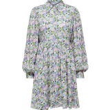 Blommiga - Korta klänningar - M Selected Judita Floral Shirt Dress - Violet Tulip