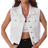 Shein 40 Ytterkläder Shein Essnce Flap Pocket Button Front Vest Denim Jacket