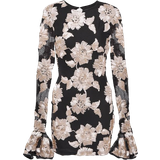Korta klänningar - Multifärgade ROTATE Birger Christensen Floral Mesh Mini Dress - Oyster Mushroom