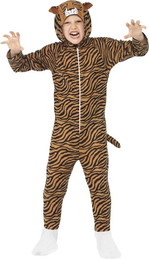 Bild på Smiffys All in One with Hood Tiger Costume