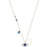 Smycken på rea Swarovski Duo Evil Eye Necklace - Rose Gold/Blue/Black/Transparent