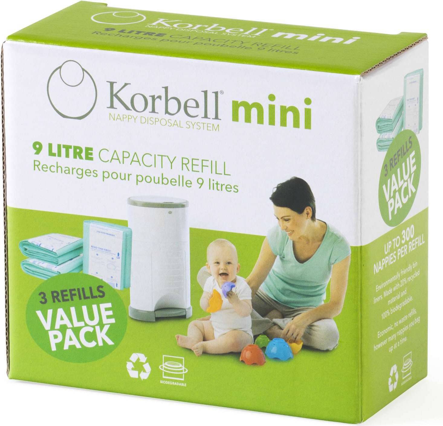  Bild på Korbell Mini Refill 3-pack blöjhink