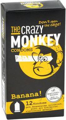  Bild på The Crazy Monkey Condoms Banana 12-pack kondomer