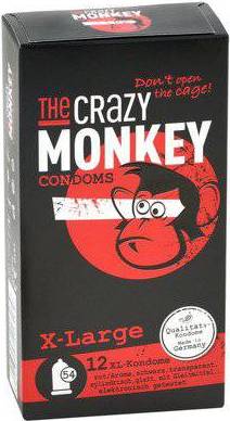  Bild på The Crazy Monkey Condoms X-Large 12-pack kondomer