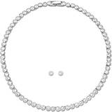 Smyckesset Swarovski Tennis Set Necklace - Silver/Transparent