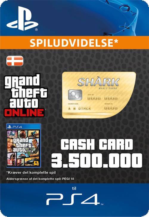  Bild på Rockstar Games Grand Theft Auto Online - Whale Shark Cash Card - PS4 game pass / saldokort