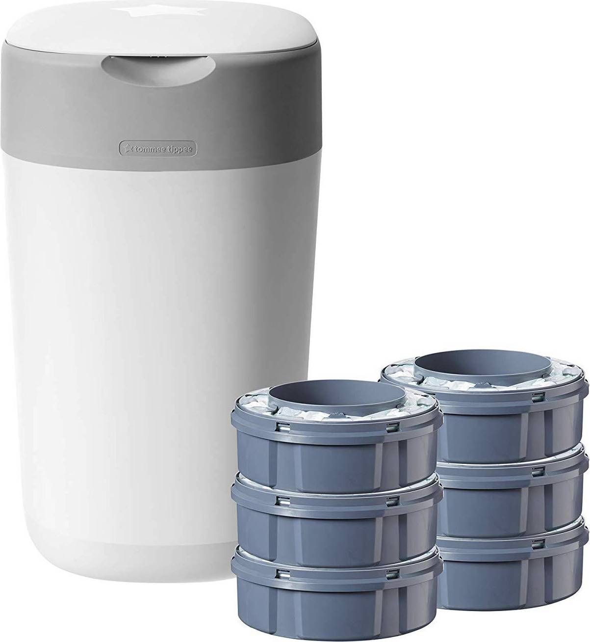  Bild på Tommee Tippee Twist & Click Nappy Disposal System with 6 Refills blöjhink