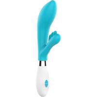  Bild på Shots Toys Luminous: Agave, Ultra Soft Silicone Rabbit Vibrator, turkos