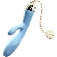  Bild på Rimba Zalo – Versailles rosalie – lyxig silikon vibrator med klitorisstimulator och 24 karat smyckeskedja – kungsblå, 1 st