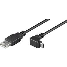 En kontakt - USB A-USB Micro-B - USB-kabel Kablar Goobay USB 2.0 kabel A hane - vinklad Micro B hane, 1.8 meter 1.8m