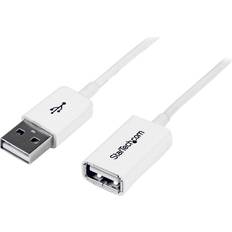 USB A-USB A - USB-kabel - Vita Kablar StarTech Thin USB A - USB A M-F 2.0 3m