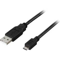 USB A-USB Micro-B - USB-kabel Kablar Deltaco USB A - USB Micro-B 2.0 0.5m