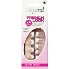 Depend Lim inkluderat Nagelprodukter Depend French Look Square Design 6100 24-pack