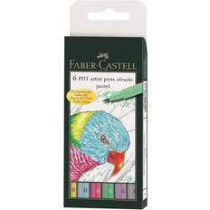 Penselpennor Faber-Castell 6 PITT Artist Pens Brush Pastel