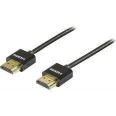 Deltaco HDMI-kablar - PVC - Standard HDMI-Standard HDMI Deltaco Thin Gold HDMI - HDMI High Speed with Ethernet 0.5m