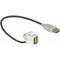 En kontakt - USB A-USB A - USB-kabel Kablar DeLock Keystone USB A-USB A 2.0 F-F 0.3m