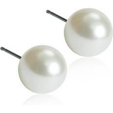 Blomdahl Stiftörhängen Smycken Blomdahl Skin-Friendly Earrings 8mm - Silver/Pearls