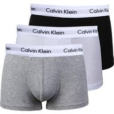 Calvin Klein Boxers - Herr Kalsonger Calvin Klein Cotton Stretch Low Rise Trunks 3-pack - Black/White/Grey Heather