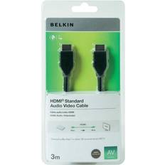 Belkin HDMI-kablar - Rund - Standard HDMI-Standard HDMI Belkin F3Y017 HDMI - HDMI 3m