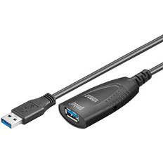 Deltaco USB A-USB A - USB-kabel Kablar Deltaco Active USB A - USB A M-F 3.0 5m
